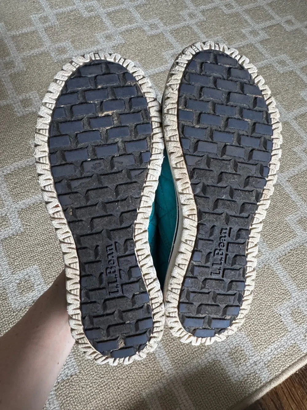 L.L.Bean Primaloft Quilted Slip On Camp Shoes Teal Kids Size 5